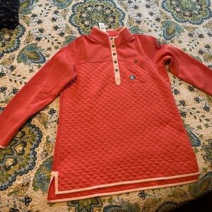 L L Bean Orange Quilted Top